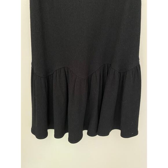 Rebecca Taylor Black One Shoulder Ribbed Knit Mini Dress Ruffle EUC Small - Picture 5 of 7